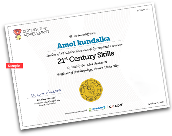Univariety Callido Certificate
