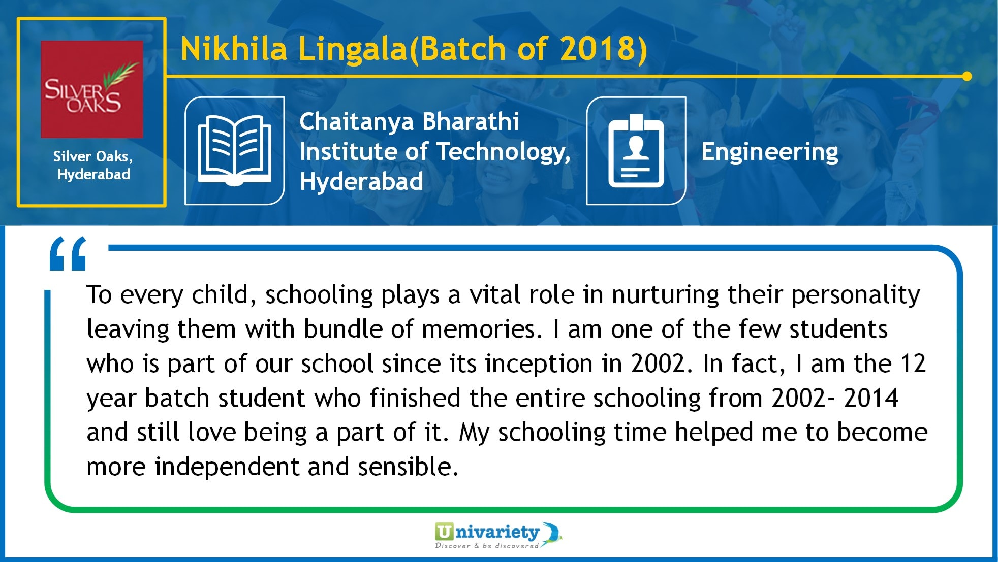 silver oaks international school Nikhila Lingala