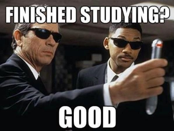 finishing studying