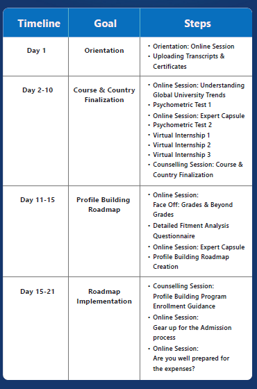 Student profile building roadmap